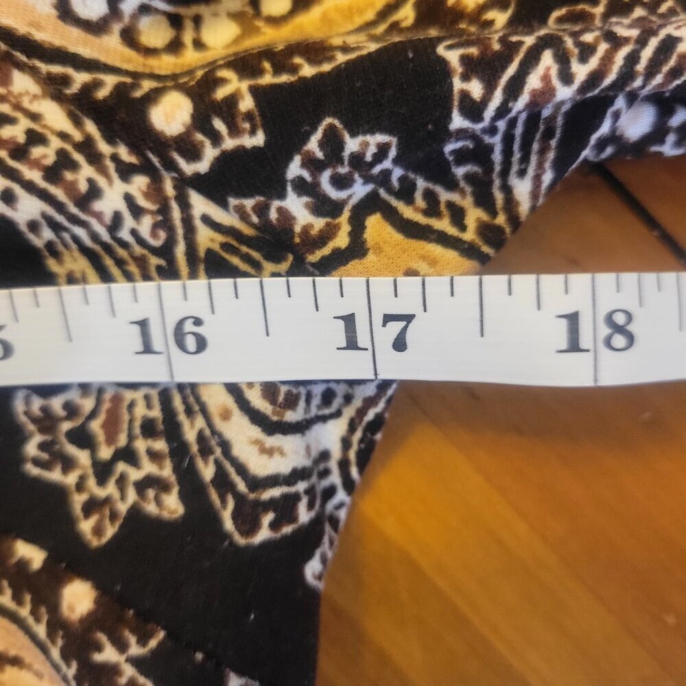 WISP Women's 70s Retro Style Deep Brown/Cream Designed Dress - Size 4 - Picture 10 of 11